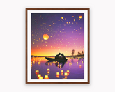 Paint-by-Numbers Kit – Sunset Seaside Landscape | DIY Acrylic Canvas Art